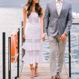 alexis lyssa tiered ruffle lace dress